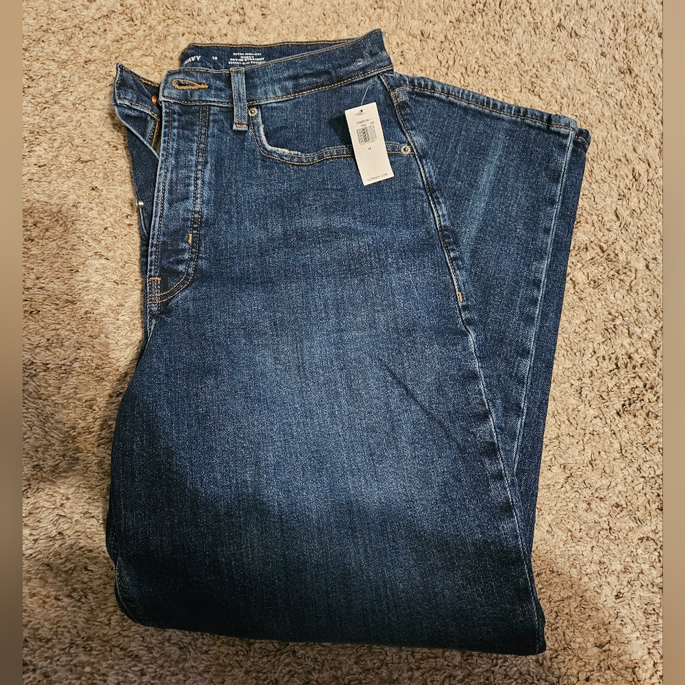 Extra High-Rise Curvy Sky-Hi Straight Jeans Old Navy Size 12